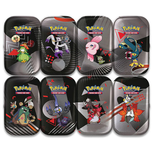 Pokemon Scarlet & Violet Black Bolt & White Flare Mini Tin Display (8 Mini Tins)