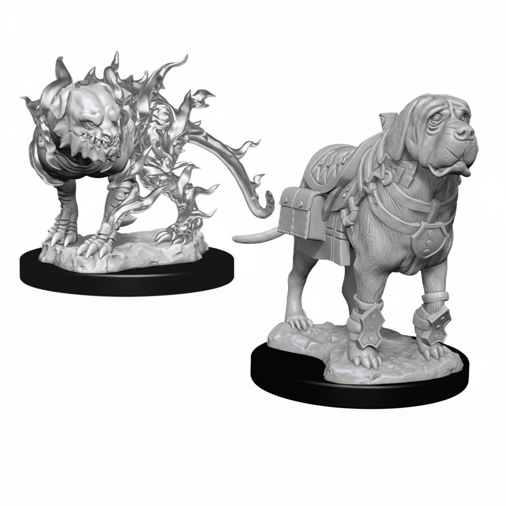 D&D Nolzur's Marvelous Unpainted Minis: W11 Mastiff & Shadow Mastiff